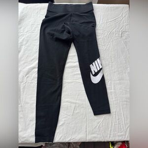 Nike Black and White Logo Leggings